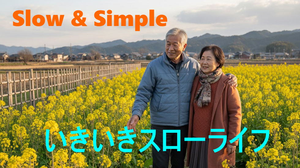 高齢者夫婦が冬でも元気にウオーキング